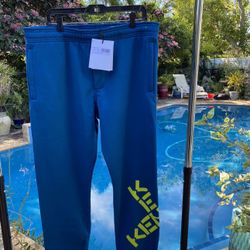 Authentic Kenzo Paris Sport Classic Logo Spellout Designer Jogger Pants  XXL