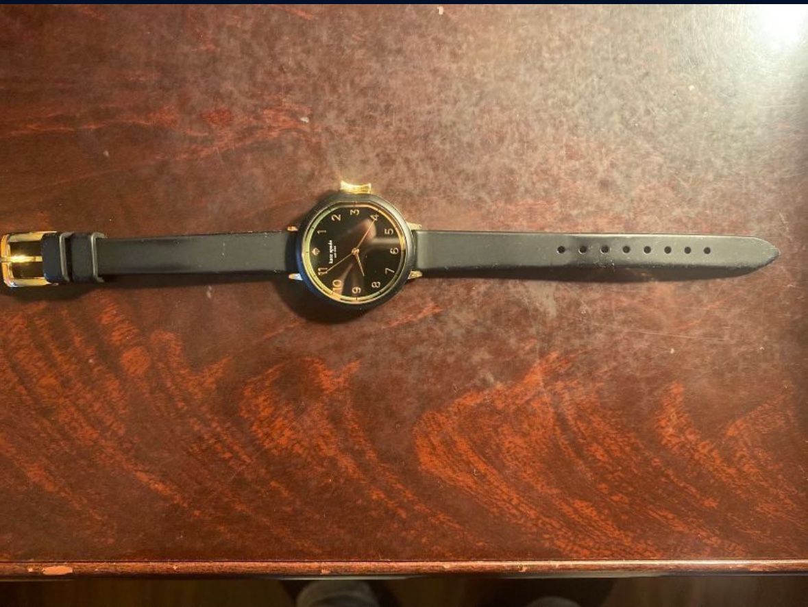 Kate Spade Black Silicone Park Row Watch