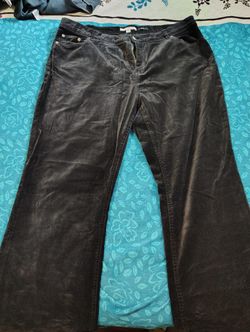 Plus Black Velvet Pants