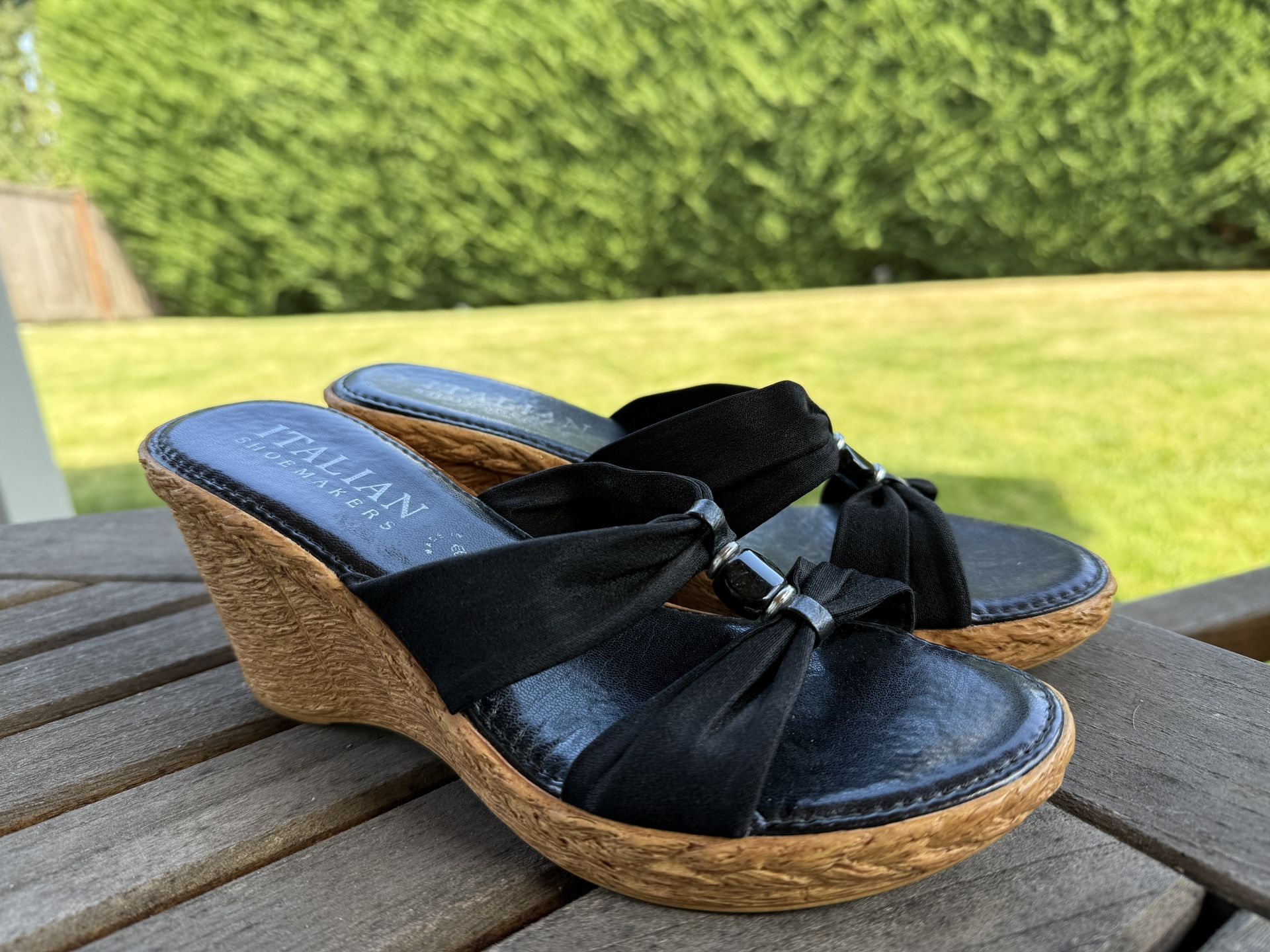 Italian Shoemakers Black wedge Sandals size 7