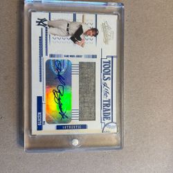 Phil Rizzuto - Autographed Baseball Card With Game Worn Jersey Memorabilia