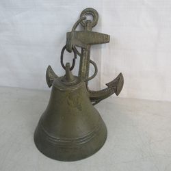 Nautical Anchor Mount Ships Solid Brass Vintage Bell


