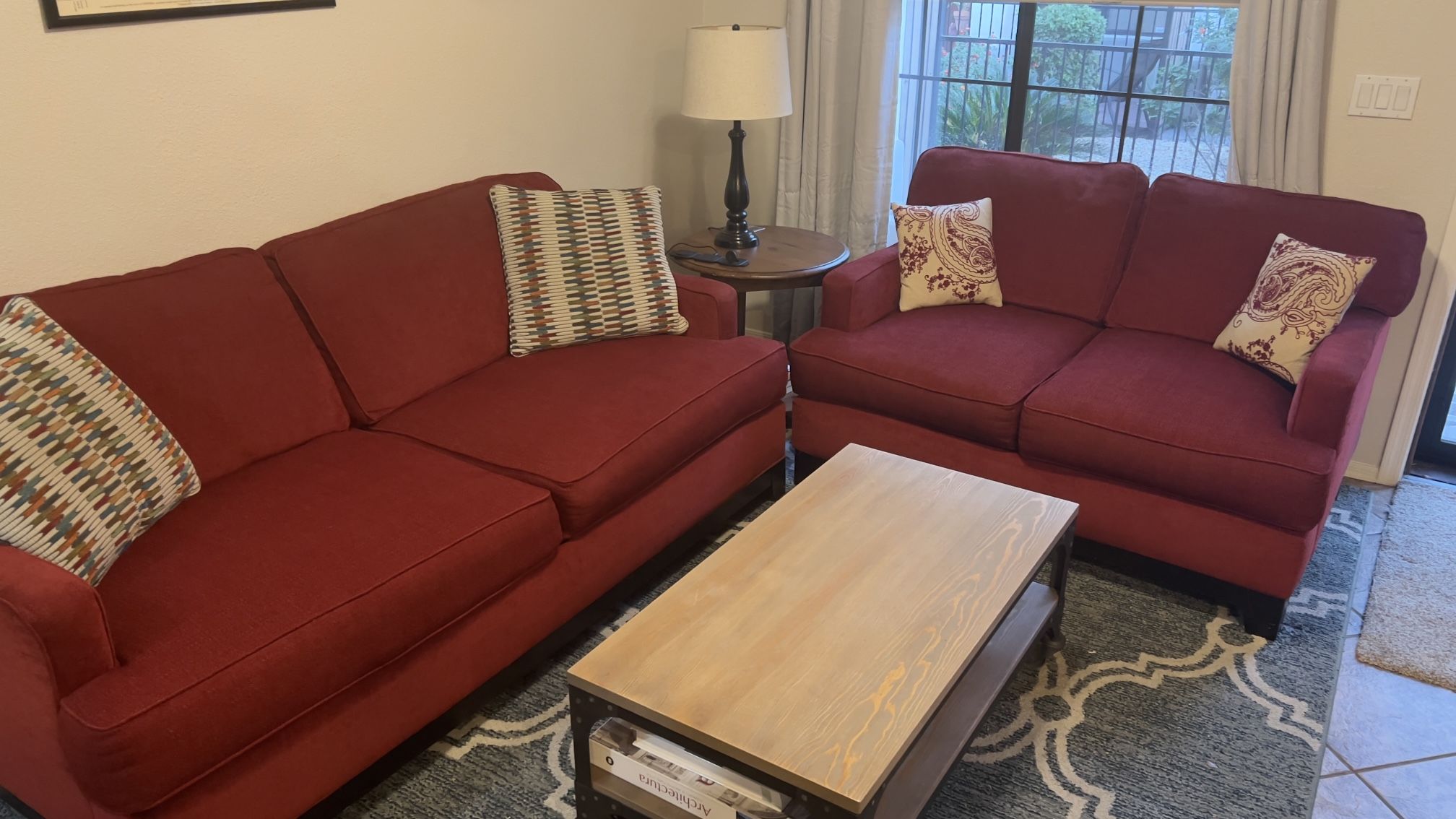 Red Sofa & Loveseat