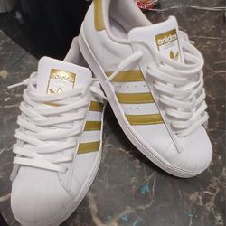 Adidas Superstar Gold And White 