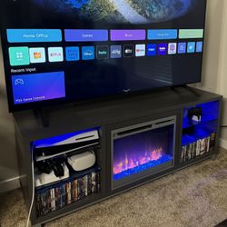  Modern TV Stand W/Electric Fireplace