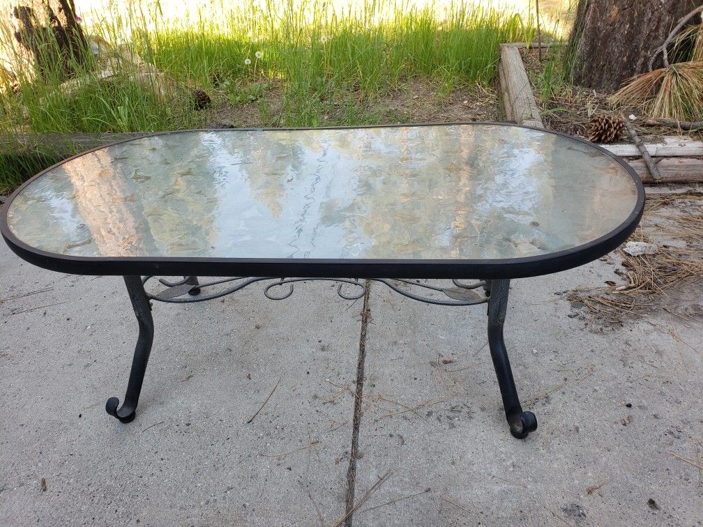 Glass/metal Center Table 