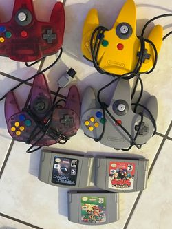 Nintendo 64 Controllers and Game Cartridges Lot