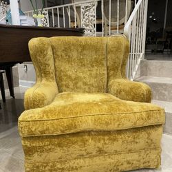 60’s Vintage Gold Velvet Arm Chair