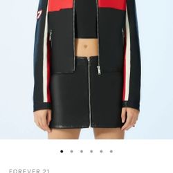 Forever 21Faux Leather Striped Mini Skirt