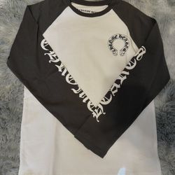 CHROME HEART GRAY AND WHITE LONG SLEEVE T-SHIRT SIZE MEDIUM MEN