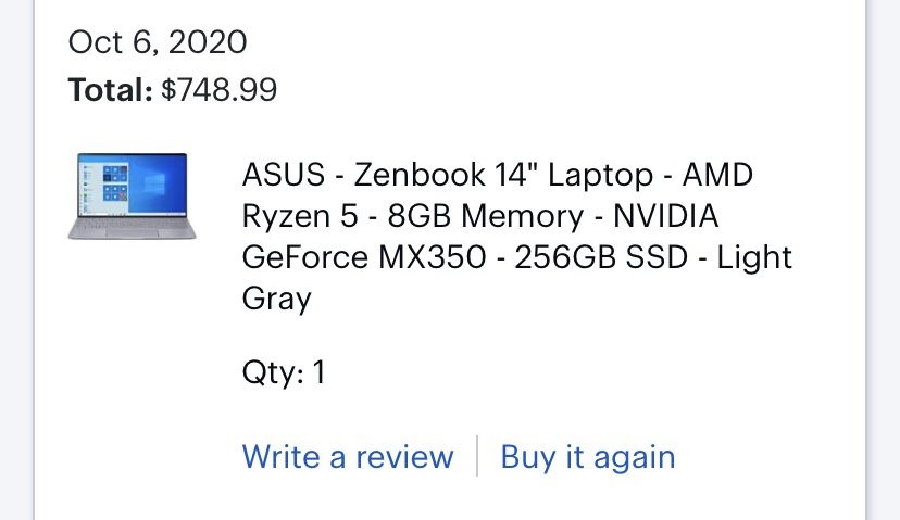 Laptop — ASUS Zenbook 14"