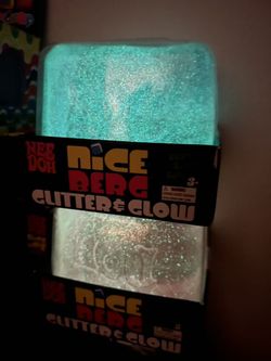 Giant NeeDoh Nice Berg Glow in Dark Ice Cube Fidget Toy, Glitter Squishy