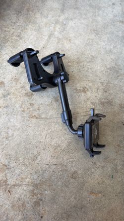 Rear mirror phone holder