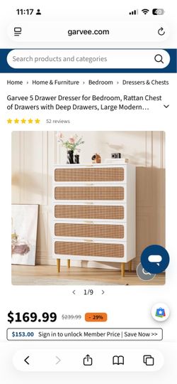 Garvee five drawer dreser - can deliver!