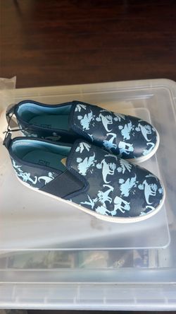 Kids (size 1) Dinosaur Print Slip-On Sneakers