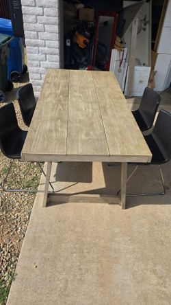Dining Table with 4 Brown Chairs
