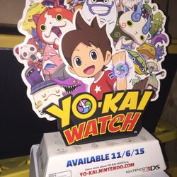 Nintendo 3DS Yo-kai Watch Retail Store Display Cardboard Standee -HTF - WOW!