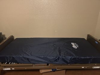 Adjustable Bed Electric Or Hand W/Mattress, Rails  & Remote
