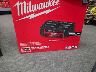 Milwaukee M18 packout Radio, TOOL ONLY, corded&cordless, built-in charger, NEW, Financing available