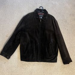 Leather Suede Jacket, Large Banana, Republic Good Condition
