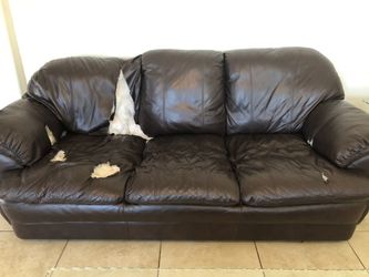 FREE!!!! Leather Couch and Love Seat