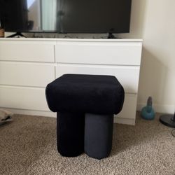 Black Sued Ottoman 