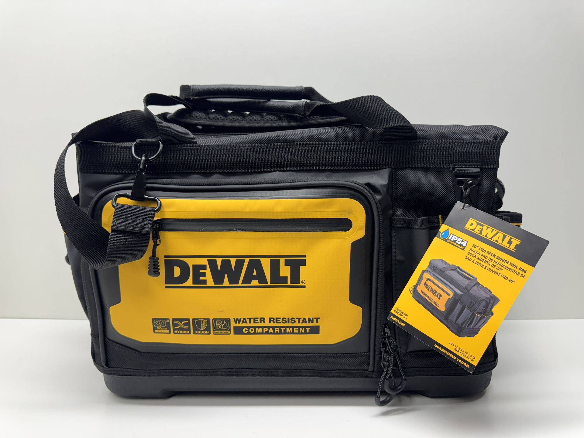 Brand New!! DeWalt Open Mouth Tool Bag, 20 In. Water Resistant.