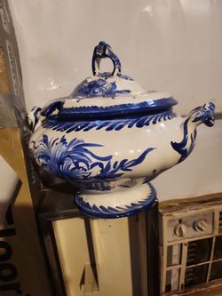Hand painted vintage soup bowl