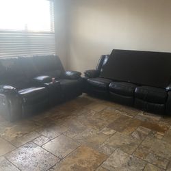 Ashley Leather Couches(sofa & Love Seat)