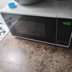 White Countertop Microwave