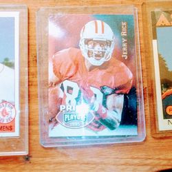 3 Baseball Cards Roger Clemens,Nolan Ryan And Jerry Rice