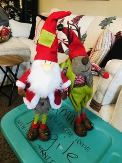  Vintage Christmas Santa And Reindeer Posable Arms
