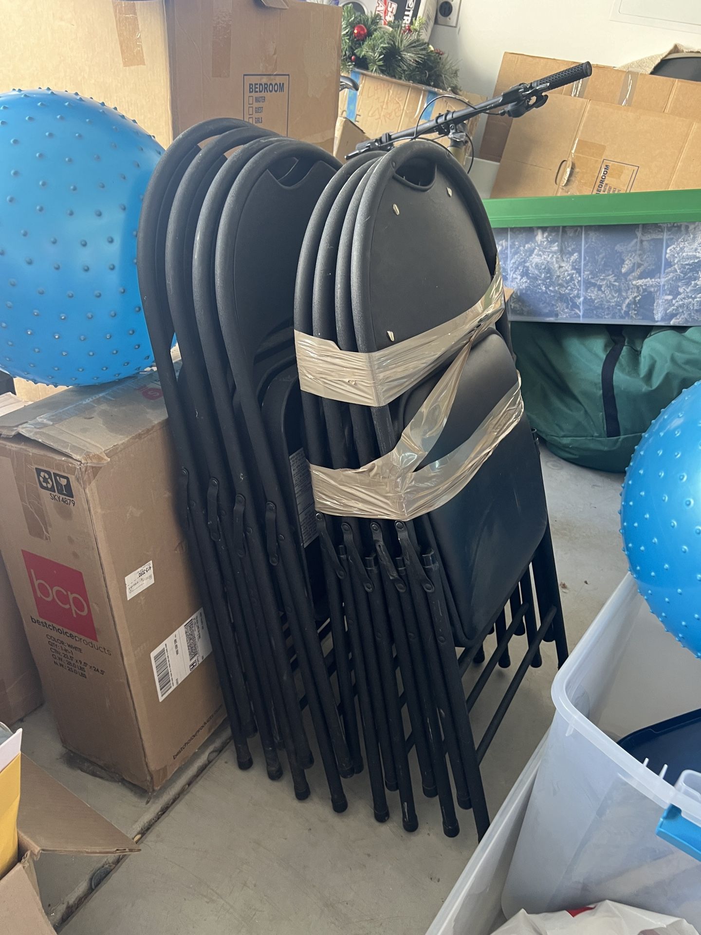 Black Foldable Chairs- Set Of 8