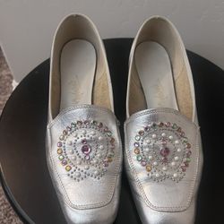 Vintage Crystal Metallic Shoes 