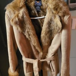 Very Nice Soft Leather fir  Lined  Coat