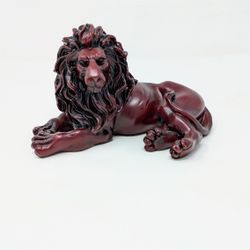 Heavy Carved-Resin Lion Sculpture