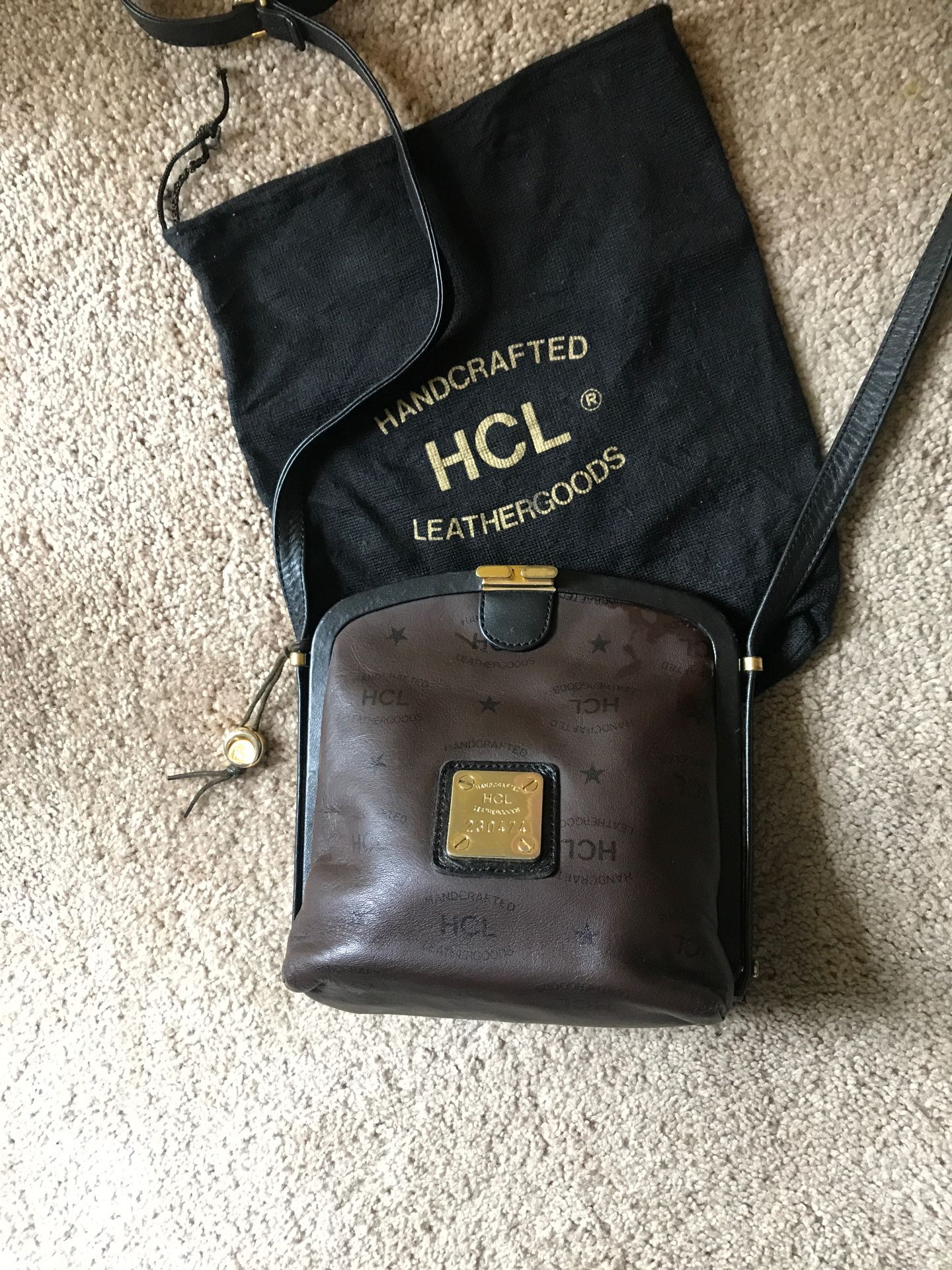 Vintage HCL Handcrafted Leather goods Handbag
