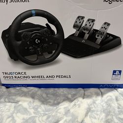 TrueForce Logitech G923 wheel and pedals and shifter