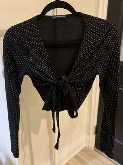 Polka dot cropped shirt 