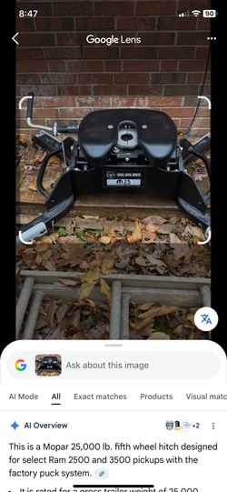 Mopar Fifth Wheel Trailer Hitch 25,000 In’s