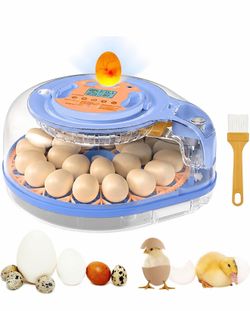 Incubators for Hatching Eggs, FAMEWARE 26 Egg Incubator with Voice Control, Auto Turning, Auto Humidity, °F/°C Switch & Egg Candler, Fits Chicken Bird