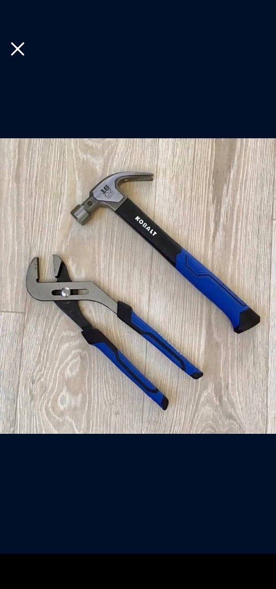 KOBALT 16 Oz. hammer 12” channel lock pliers