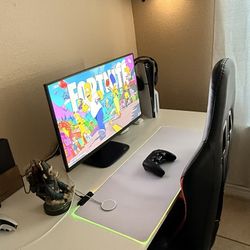 Monitor And Ps5 Slim Disc Drive