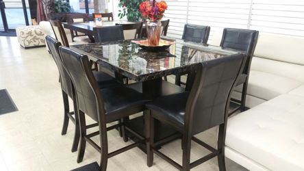 New Marble counter height dining table set with 6 chairs - Please Read Ad