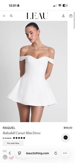 LEAU Racquel Babydoll Corset Mini Dress White