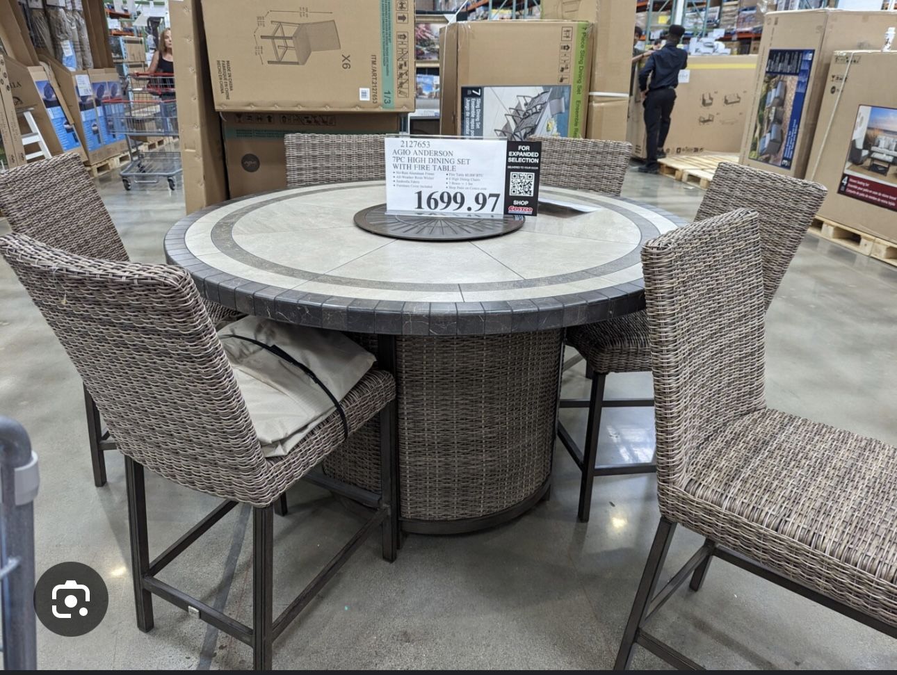 9-piece  high dining firepit