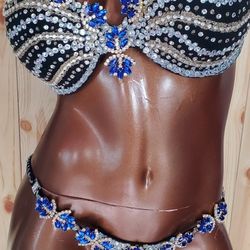 Bikini Competition Suit Wellness Fitness Handmade Npc Posing Suit NEW 