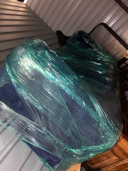 Blue suede couches 3 and 2