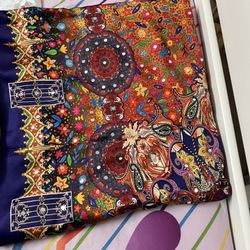 3 Colours 2.5 Yard Length Full Beads Mirror Work Embroidered Dupatta/shawl New