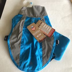 Arcadia Trail High Visibility Dog Raincoat Size Small Blue